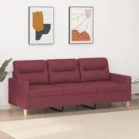 Divano a 3 Posti Rosso Vino 180 cm in Tessutocod mxl 82942