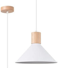 Sollux SL.1319 - Lampadario a sospensione con filo JAGA 1xE27/15W/230V diametro 30 cm bianco