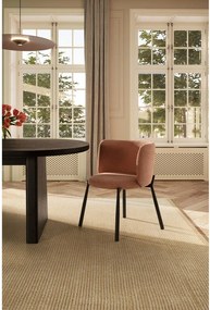 Set di sedie da pranzo color pesca in imbottito 2 pz Ginny – MOME