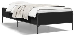 Giroletto Nero 75x190 Cm İn Legno Multistrato E Metallo /