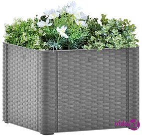 vidaXL Aiuola Rialzata Giardino Sistema Irrigazione Grigia 43x43x33 cm
