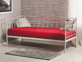 Letto Birma in metallo bianco con rete inclusa – 90x200 cm