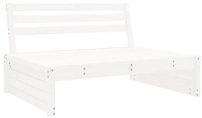 Set Salotto da Giardino 4 pz Bianco in Legno Massello di Pino