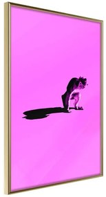 Poster  Monkey on Pink Background  Cornice Quadri Cornice d'oro, Larghezza x Altezza Home decor 20x30