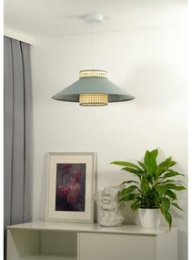Duolla - Lampadario a sospensione con filo RIO RATTAN 1xE27/15W/230V diametro 45 cm verde/rattan