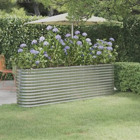 Letto Giardino Acciaio Verniciato A Polvere 224x40x68cm Argento /