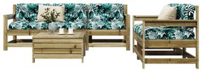 Set divani da giardino 6 pz in legno impregnato di pino