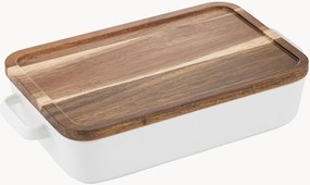 Pirofila in porcellana Alto con coperchio in legno