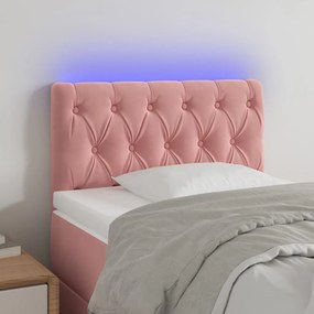Testiera A Led Rosa 80x7x78/88 Cm İn Velluto /