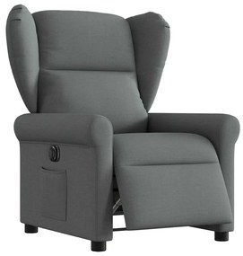 Poltrona Elettrica Reclinabile Grigio Scuro İn Tessuto /