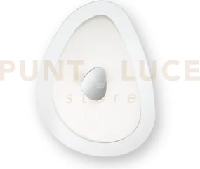 Geko plafoniera bianca 4 luci attacco e27 l.40cm in metallo e vetro