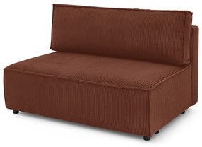 Modulo divano in velluto a coste color mattone, pezzo centrale Nihad modular - Bobochic Paris