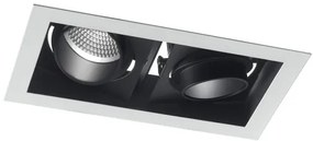 Incasso led apollo nero in alluminio 2x30w 5800lm 4000k orientabile...