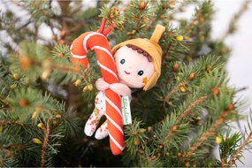 Lilliputiens - Elfo di Natale con bastoncino di zucchero e cappuccio