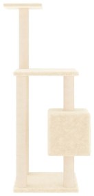 Albero per gatti con tiragraffi in sisal crema 104 cm