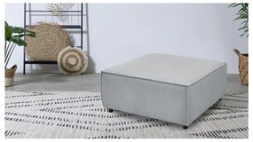 Pouf in velluto a coste grigio chiaro Nihad modular - Bobochic Paris