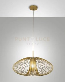 Fassa lampadario a sospensione oro opaco 1 luce attacco e27 d.60cm