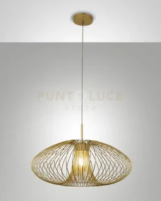Fassa lampadario a sospensione oro opaco 1 luce attacco e27 d.60cm
