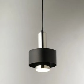 Lampadario a sospensione con filo RIF LUX 1xGX53/12W/230V diametro 15 cm nero/cromo lucido