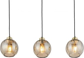 Lampadario LED a sospensione DEVI 3xE27/15W/230V nero/beige fumé