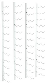 Portavini da parete per 24 bottiglie 2 pz bianchi in ferro