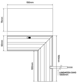 Angolo LED luminoso 8W per Lampade Lineari CCT Nero