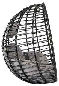 Poltrona sospesa in rattan artificiale nero Mila - Bonami Selection