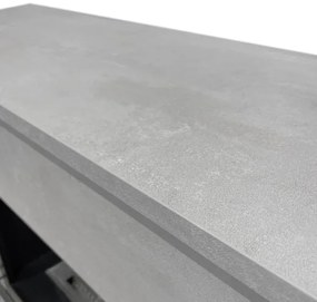 Camino elettrico da terra in legno effetto Cemento BELLINI L96 x P35 x H96 cm