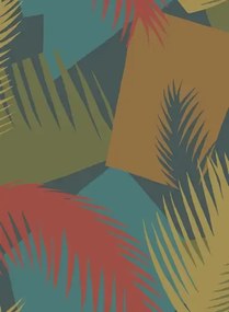 Cole & Son Carta da parati Deco Palm - Red/ Blue