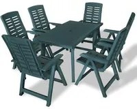 Set da Pranzo da Giardino 7 pz in Plastica Verde 275080