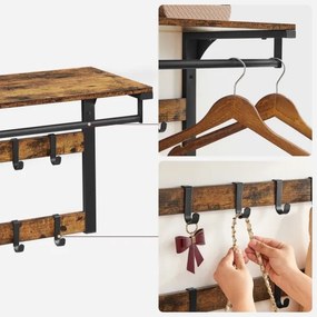 Appendiabiti da parete con mensola NATE marrone/nero