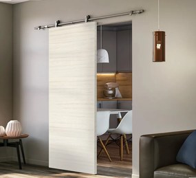 Porta scorrevole Oxford palissandro in mdf beige, L 93 x H 212 cm, con binario Toledo Reversibile