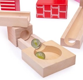 Bigjigs Toys - Pista in legno di marmo colorato