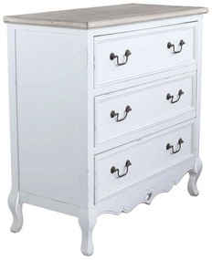 CAROLINE - cassettiera 3 cassetti in legno di paulownia shabby chic