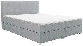 Set completo boxspring Testata + Rete a doghe + Materasso + topper 180 x 200 cm Tessuto Grigio - ONAN di YSMÉE