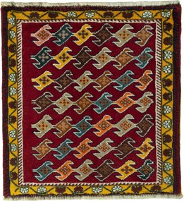 Shiraz Tappeto persiano 60 x 60 Rosso (Iran) Annodato A Mano