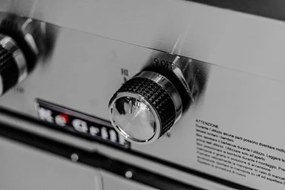 Barbecue a gas in acciaio inox con pietra lavica 3 fuochi e piastra in ghisa Ke Grill