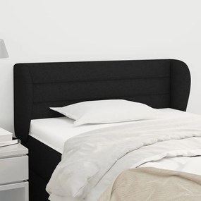 Testiera Ad Orecchio Nera 103x23x78/88 Cm İn Tessuto /