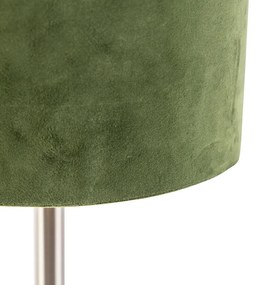 Lampada da tavolo acciaio paralume verde 25cm - SIMPLO