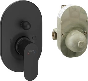 Miscelatore doccia con deviatore e corpo Incasso a muro Nero Opaco Hansgrohe Rebris S 72448670