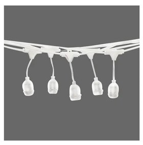 Catena da esterno 15xE27/10W/230V 15 m IP44 bianca
