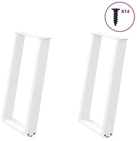 Gambe Tavolo Pranzo A U 2 Pz Bianco 60x(72-73) Cm Acciaio /