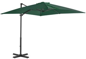 Ombrellone A Sbalzo Con Palo İn Alluminio 250x250 Cm Verde /