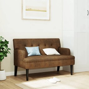 Panca Con Schienale Marrone 112x65,5x75 Cm İn Scamosciato /