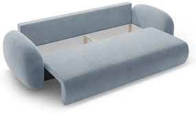 Divano blu polveroso allungabile/con contenitore con rivestimento in velluto 262 cm Tonale – Cosmopolitan Design