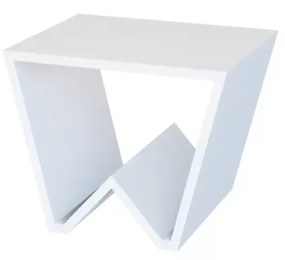 Tavolino tavolo basso legno portariviste soggiorno design moderno bianco laccato