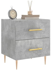 Comodini 2 pz Grigio Cemento 40x35x47,5 cm in Legno Multistrato