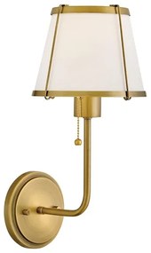 Hinkley HK-CLARKE1-DBR-OW - Applique CLARKE 1xE27/40W/230V ottone/bianco