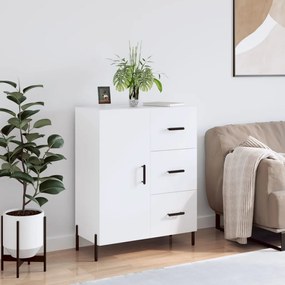 Credenza Bianca 69,5x34x90 Cm İn Legno Multistrato /