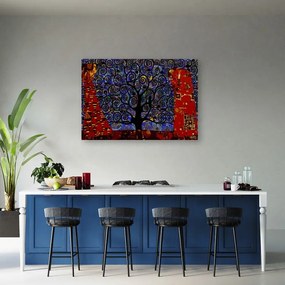 Quadro su tela, Blue Tree of Life Abstraction  Dimensioni Tappeti 90x60